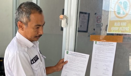 Sidak Disnakertrans Riau berujung penghentian operasional LPK PT RTC.(foto: mcr)