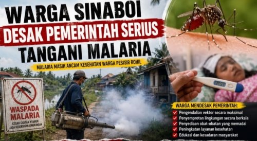 Malaria hantui warga Sinaboi, Rohil.(foto: afrizal/halloriau.com)