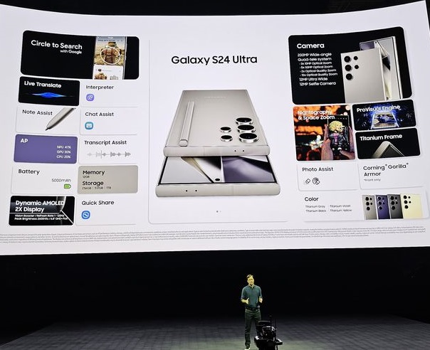 Peluncuran Samsung Galaxy S24 Ultra di SAP Center, San Jose, California, AS, Rabu (17/1/2024)

